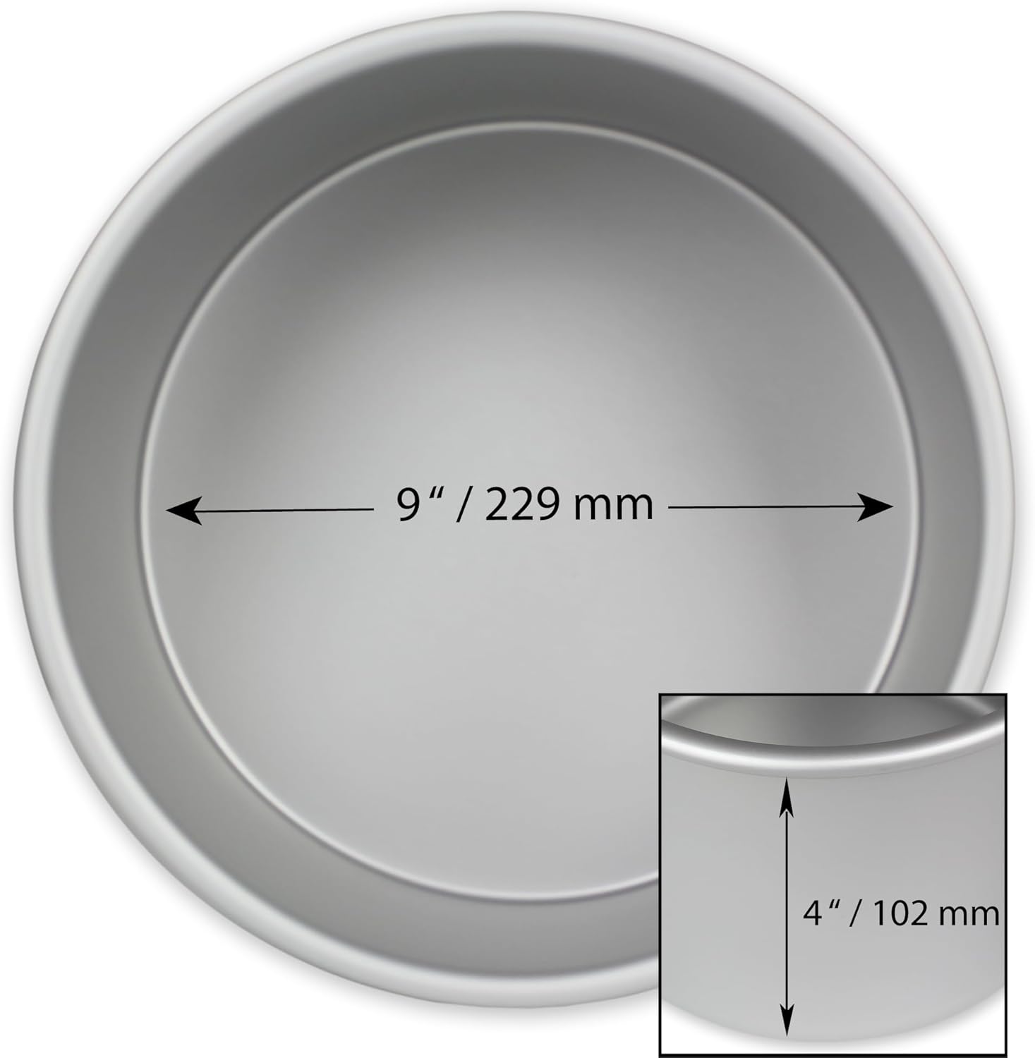 PME - Moule rond aluminium anodisé 229x102mm - profondeur 102mm