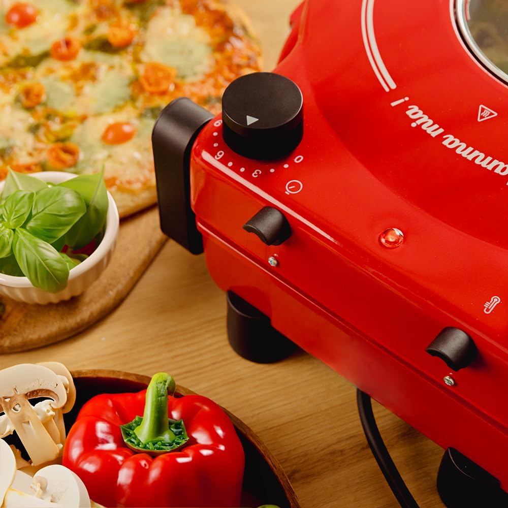 Cecotec - Fun Pizza&Co Mamma Mía Vista - 1200W - four pizza 420°C, minuterie 15 min, pierre, fenêtre