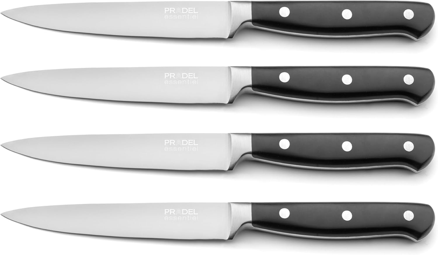 Set de couteaux steak - Blason, 4 pièces, inox 13C, finition satinée, noir