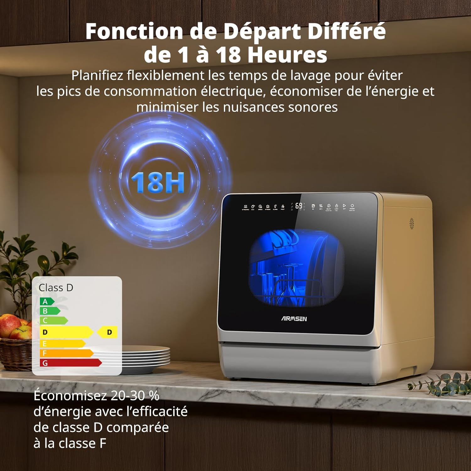AIRMSEN - portable 5L - 8 programmes, départ différé,