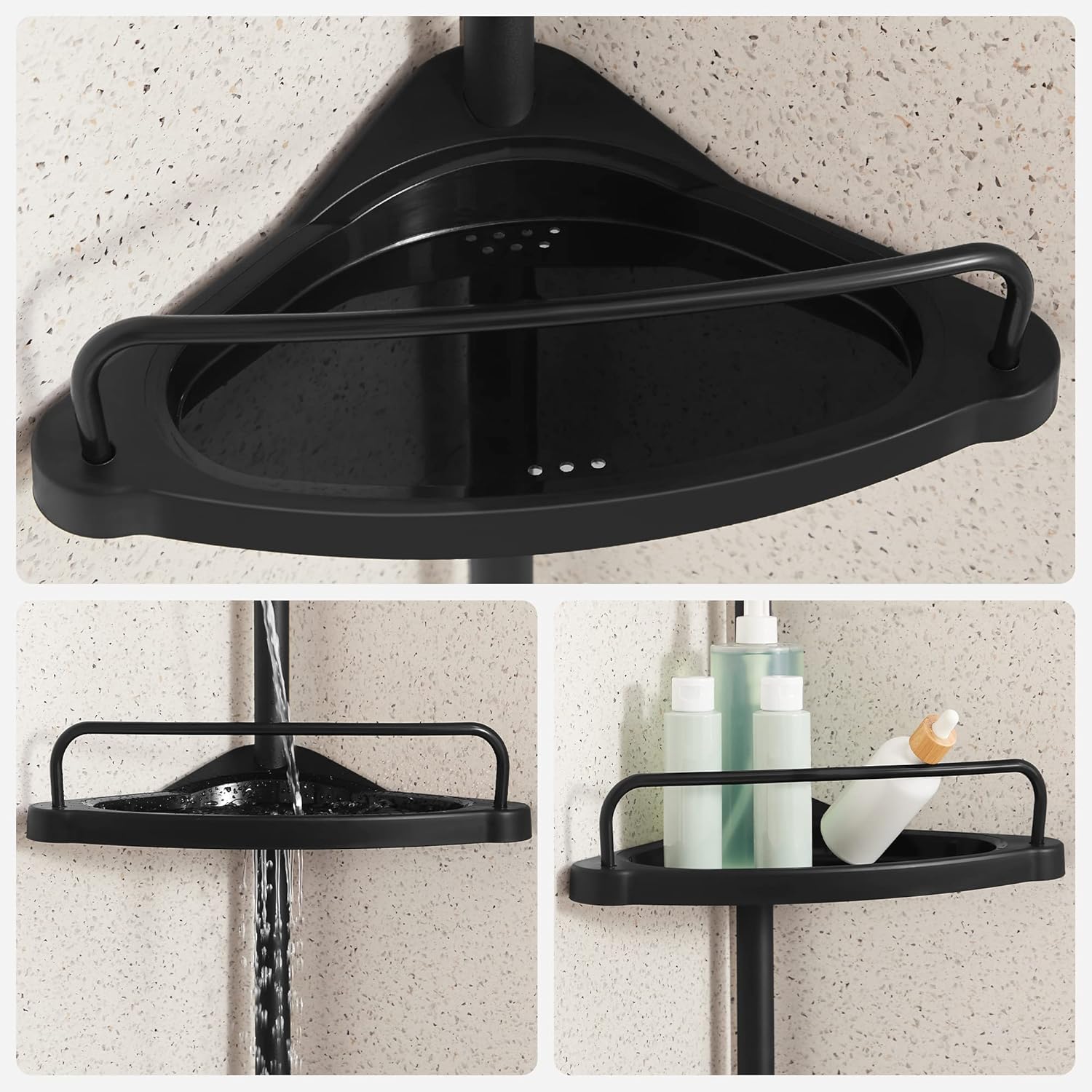 SONGMICS - étagère télescopique 85-305 cm - 4 niveaux réglables - rangement salle de bain - BCB001B01