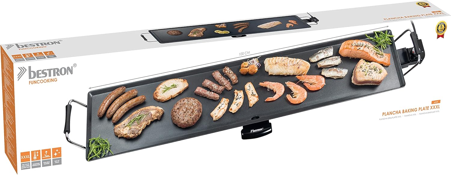 Bestron - plancha électrique XXL - surface extra longue - 10 personnes