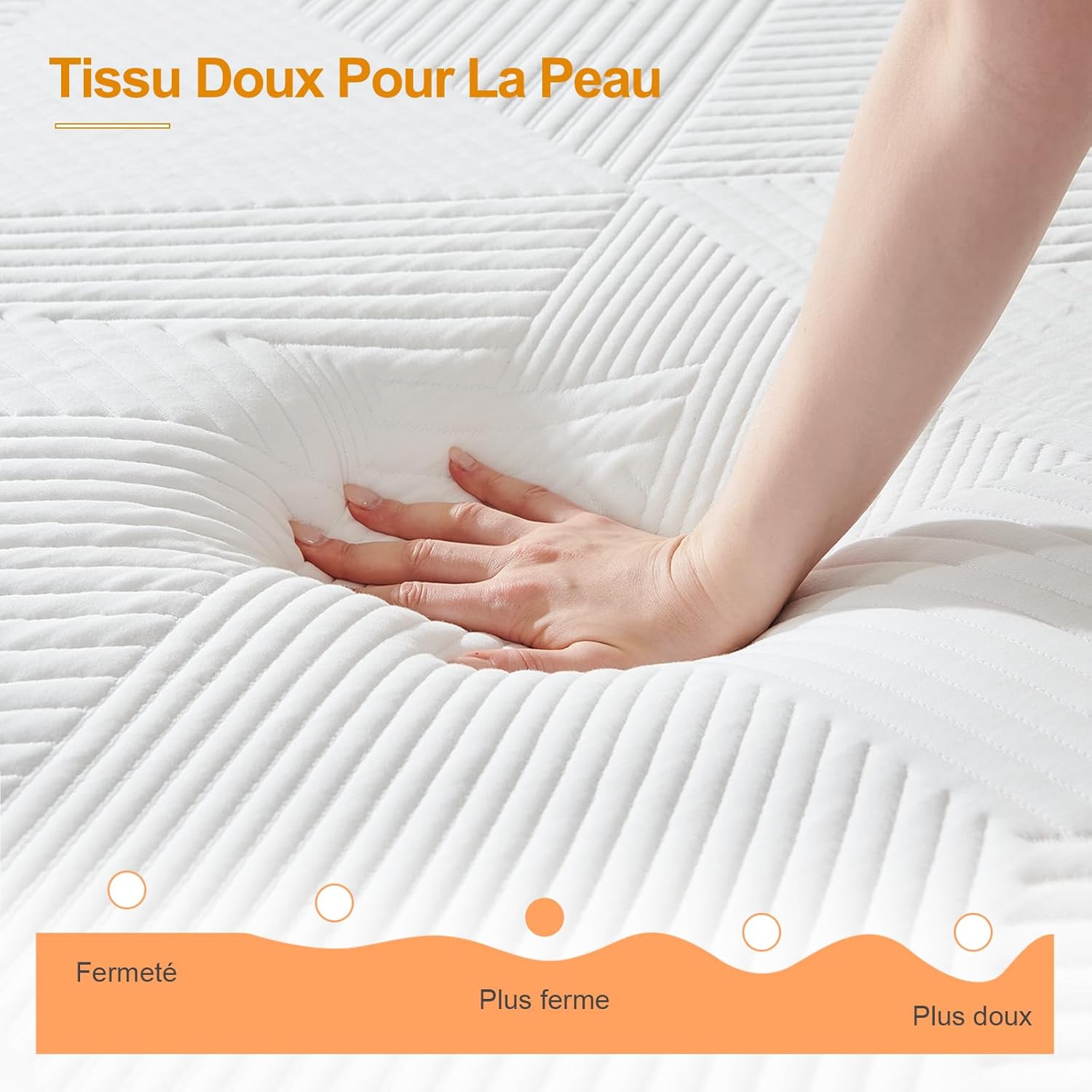 Matelas - mousse mémoire 90x190x16cm, 7 zones, ferme, réversible