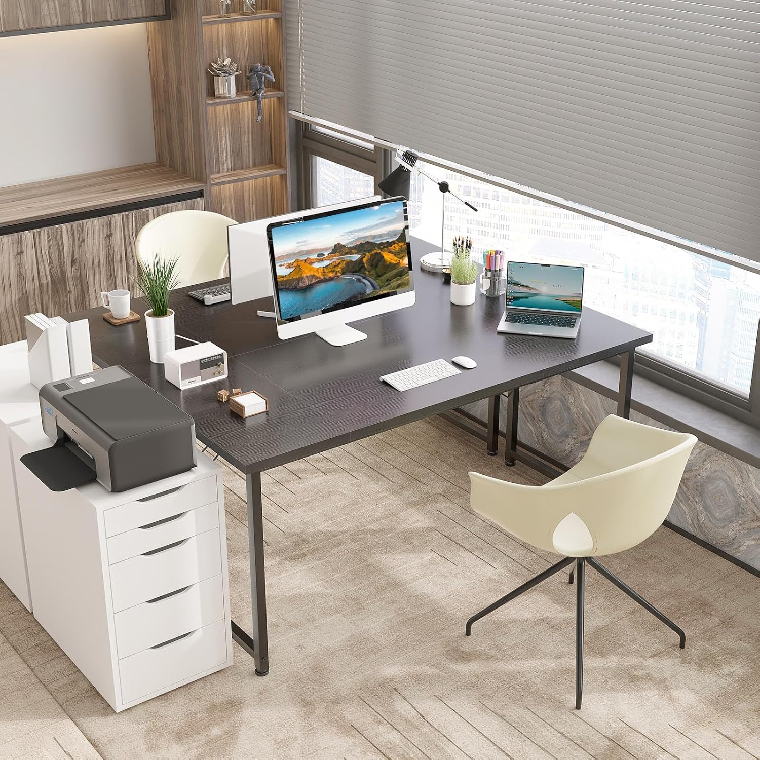 ODK - Bureau d'ordinateur 140x50cm, table d'étude, noir