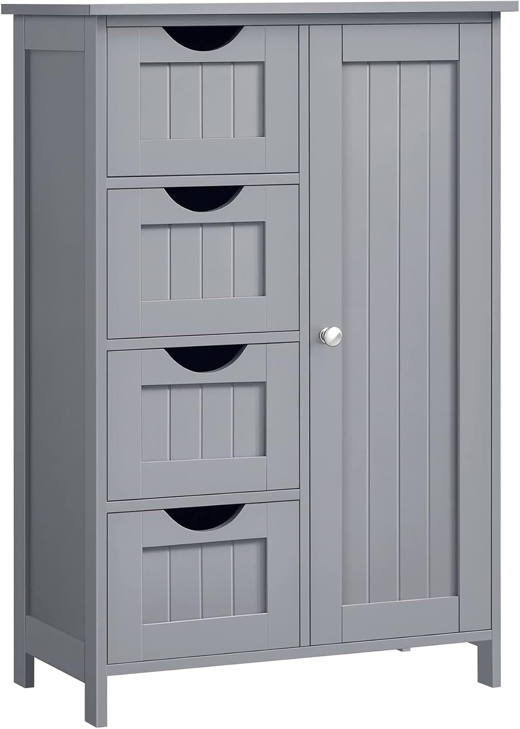 VASAGLE - armoire salle de bain avec 4 tiroirs, étagère réglable, 30x55x82cm, LHC041P36