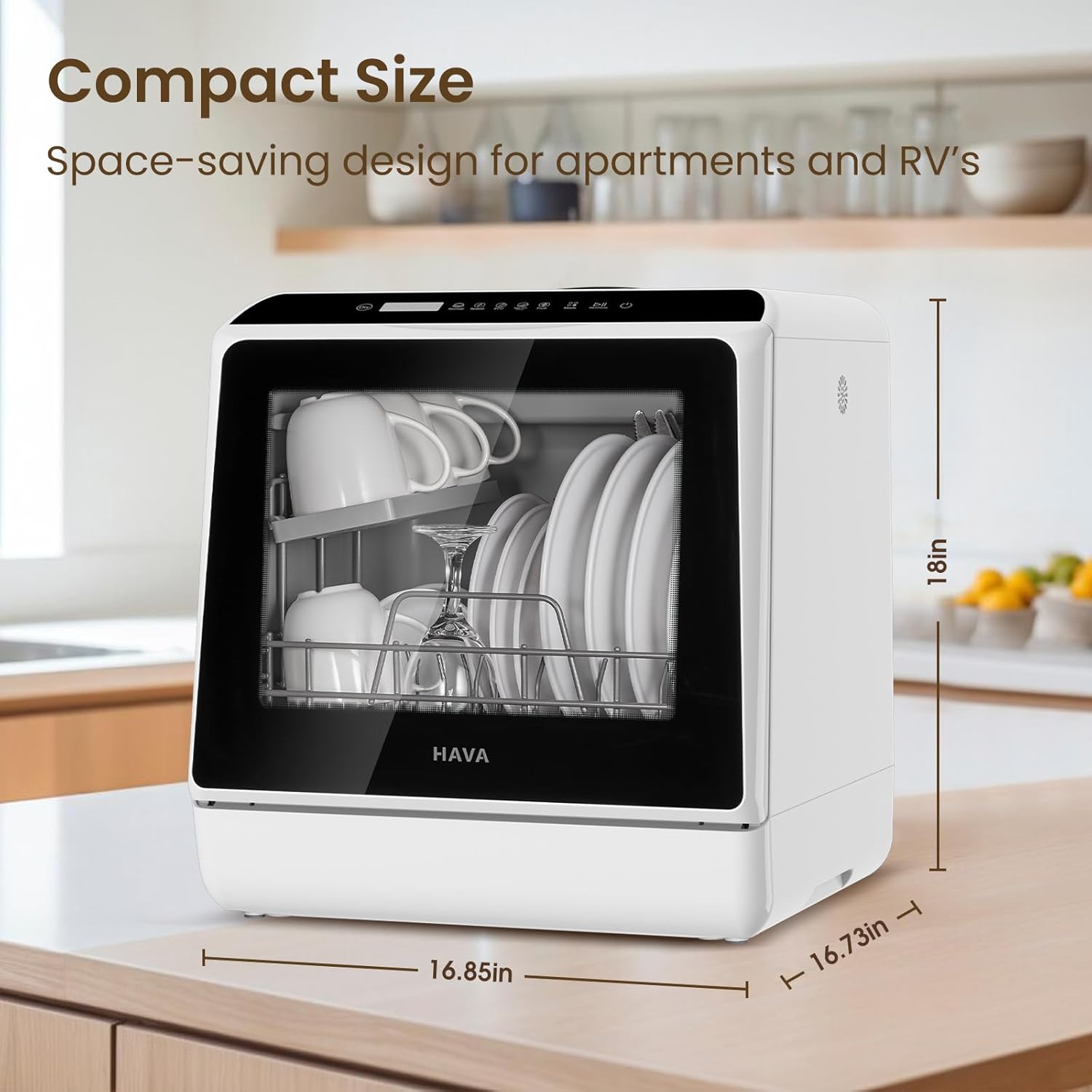 HAVA - Mini lave-vaisselle portable, 5L, 6 programmes, réservoir intégré