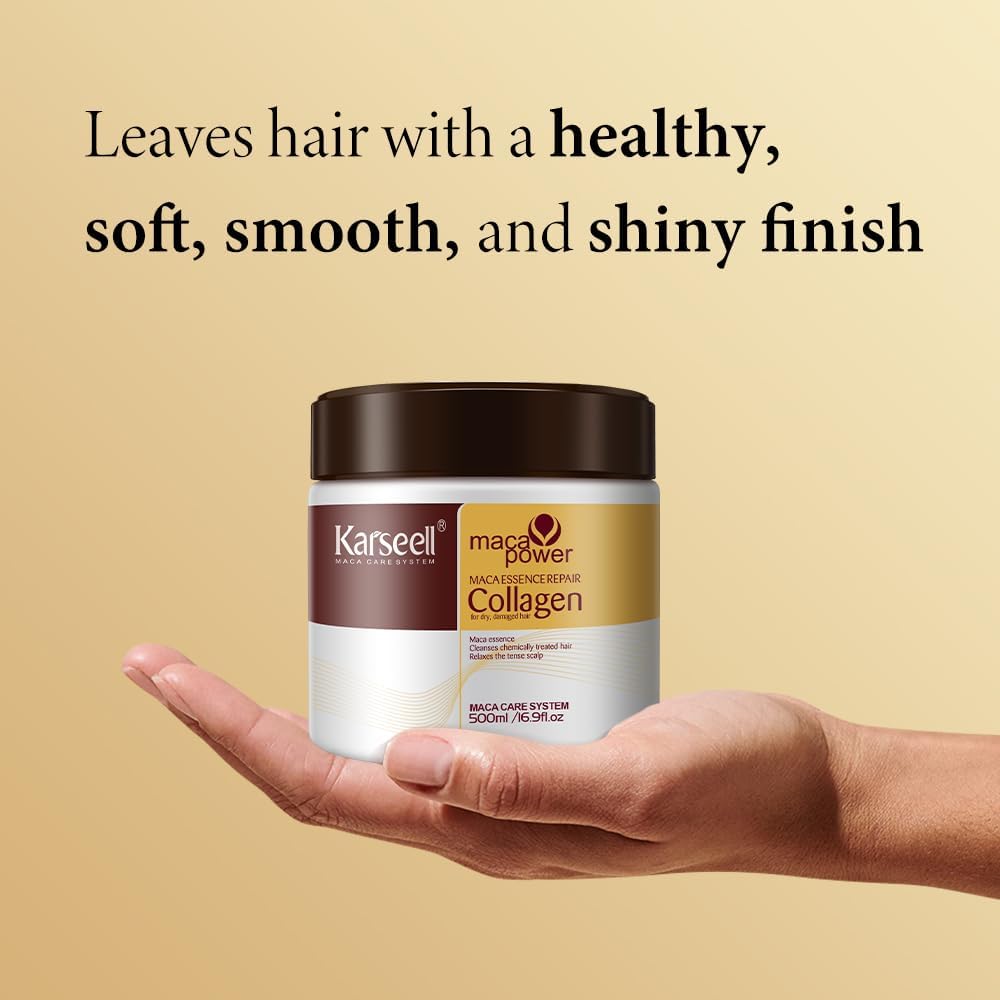 Karseell - Collagen Masque Cheveux 500ml - Argan, réparation intense