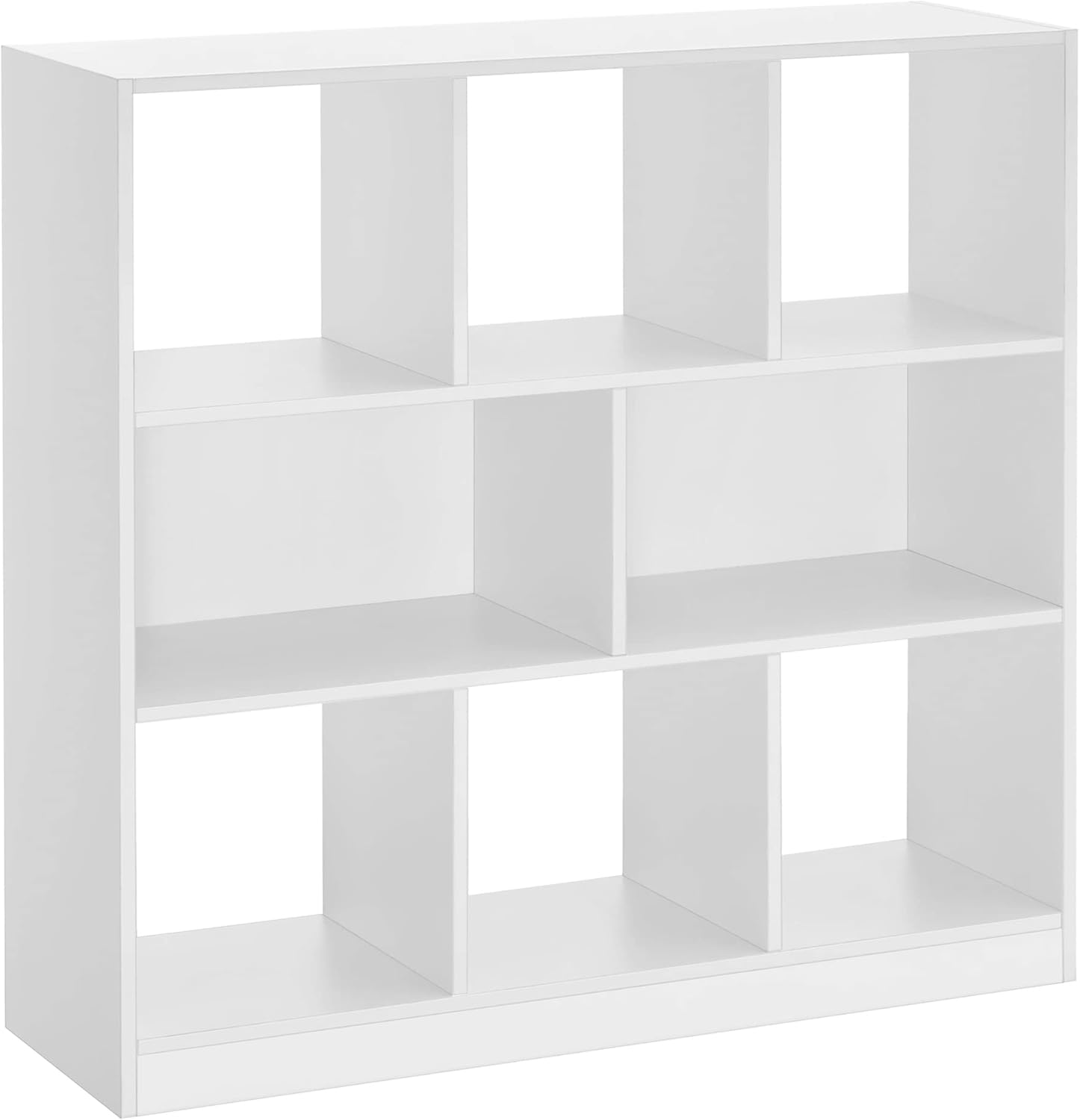 VASAGLE Bibliothèque, étagère, 8 Compartiments Ouverts, Horizontale, latérale ou Gauche, 30 x 97,5 x 100 cm, pour Salon, Bureau, Blanc LBC52WT