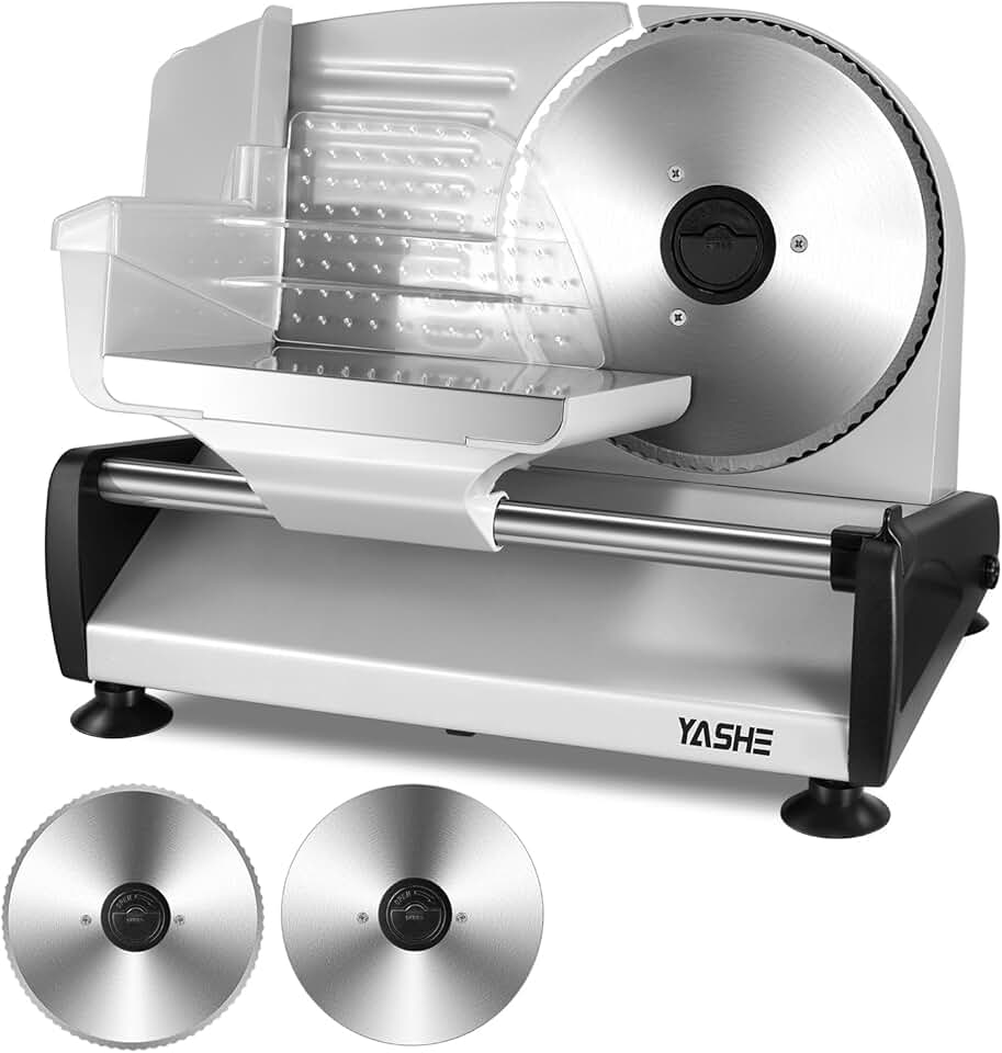 YASHE - trancheuse électrique 250W, lames 19cm, épaisseur réglable