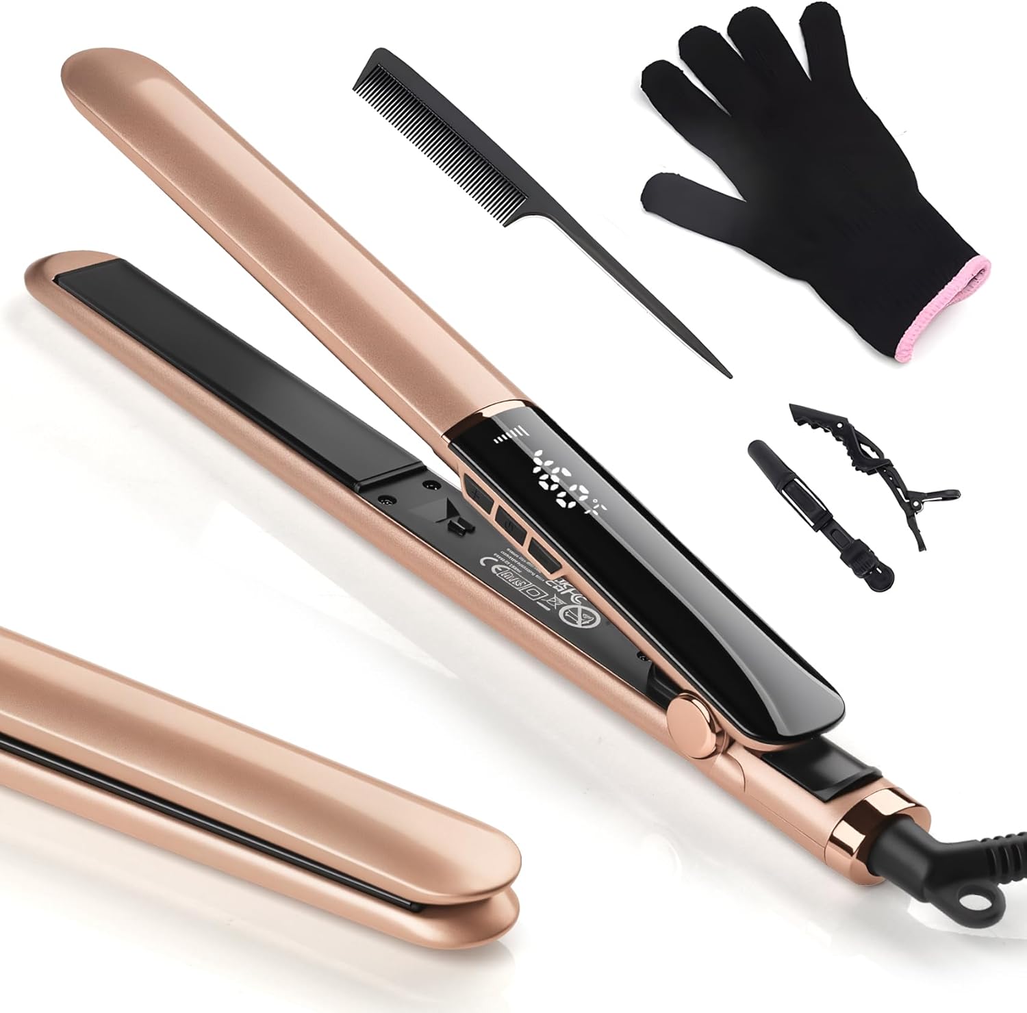 Lisseur cheveux 2 en 1 - céramique LCD 120-230°C - voltage universel