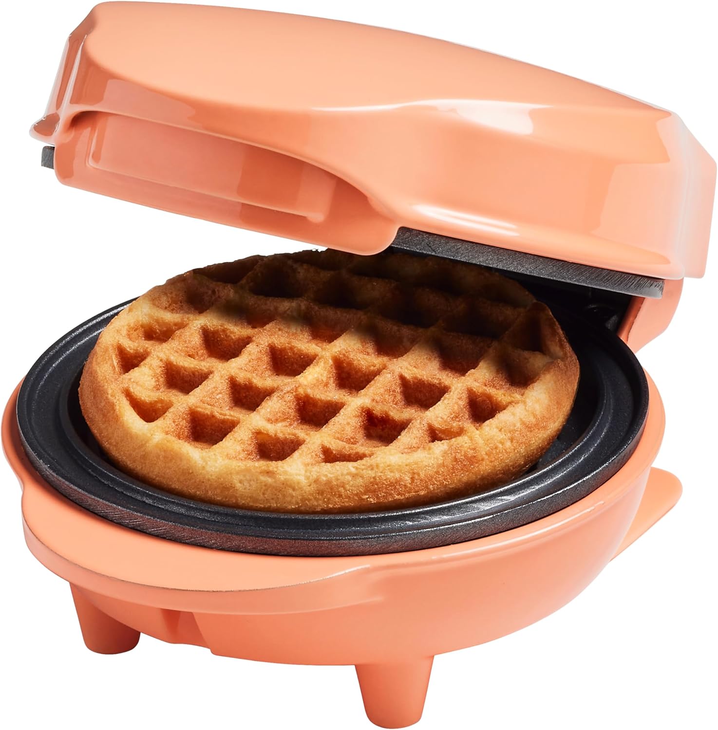 Bestron - Mini gaufrier rétro orange - compact - antiadhésif, idéal fêtes