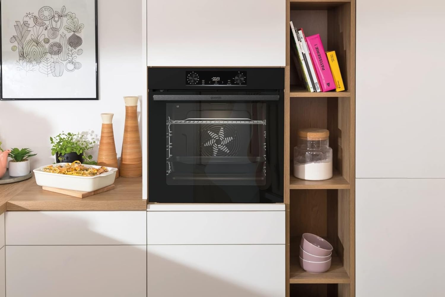 Gorenje - four encastrable série BPS6737 - 77L pyrolyse, AirFry, noir BPS6737E02B