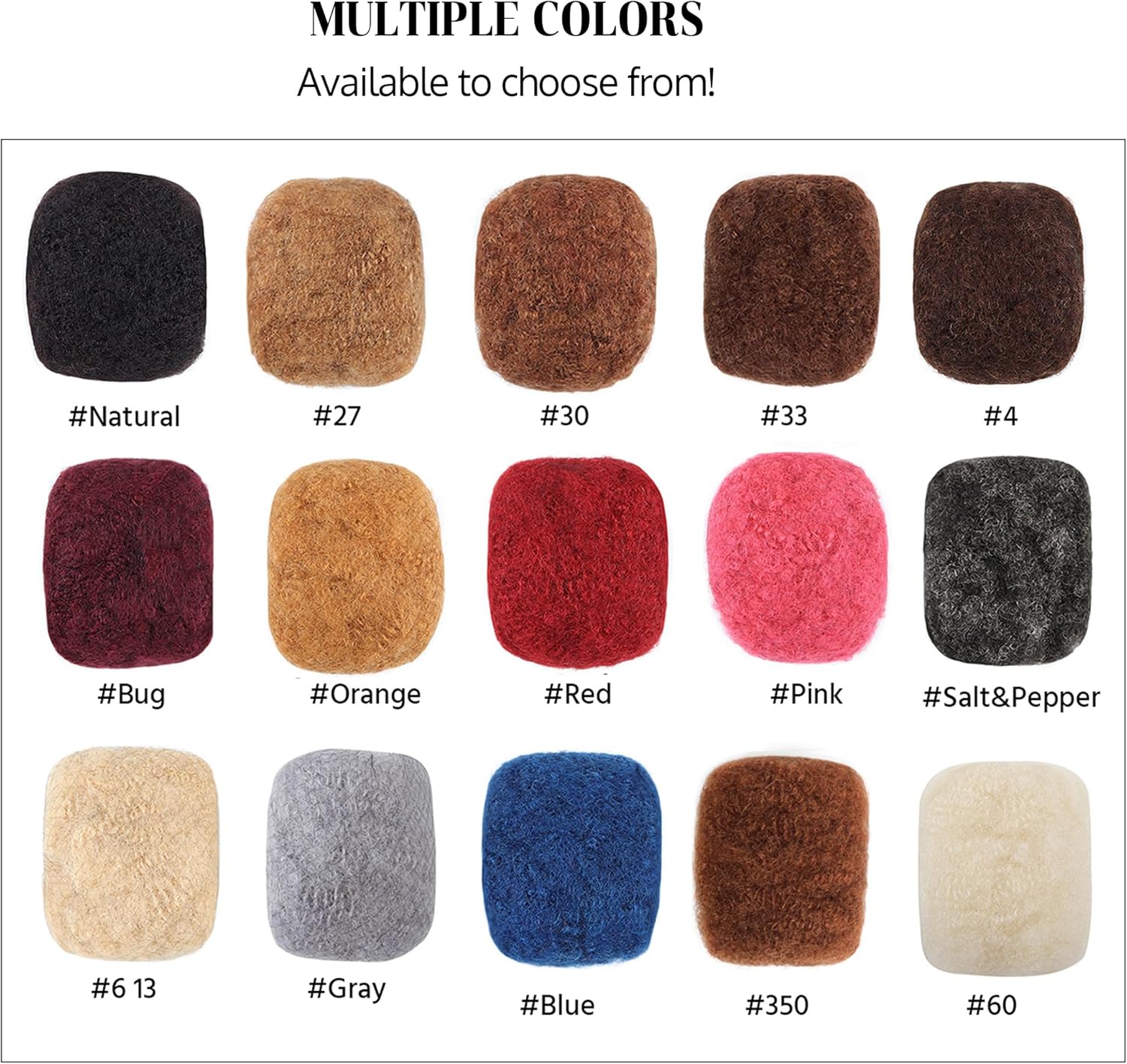 Extension cheveux naturels afro, 8 pouces, 4 paquets, noir, Bulk Cheveux
