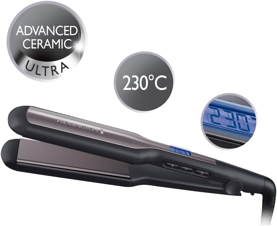Remington - Lisseur Pro-Ceramic Extra - plaques 45mm - cheveux épais, écran LCD, 150-230°C, S5525
