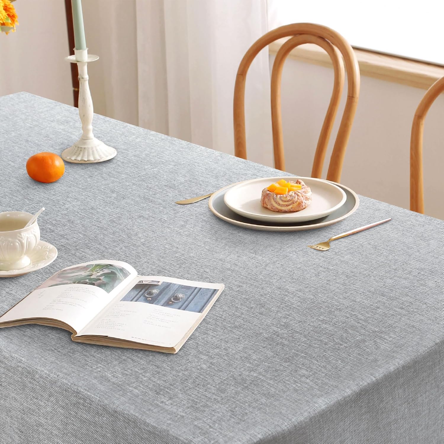 DWCN - nappe imperméable lin aspect - 110x140cm - anti-tache, lavable