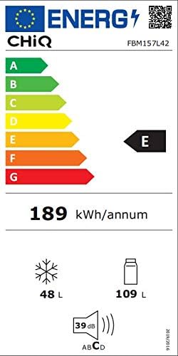 CHIQ - FBM157L42 - 157L, 47cm, low frost, portes réversibles, 39 dB