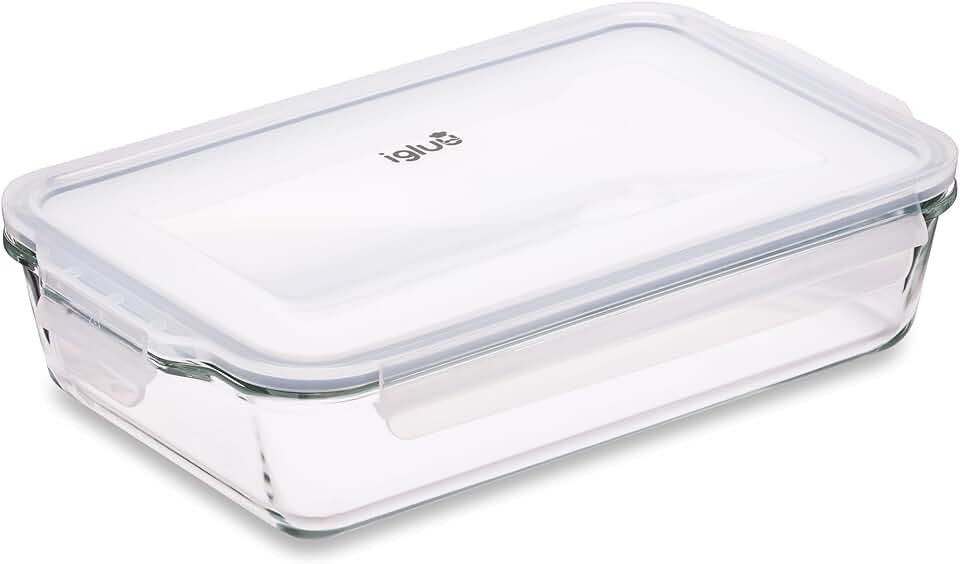 Igluu - plat à lasagnes en verre borosilicate - 2,2 L - hermétique, compatible four et micro-ondes