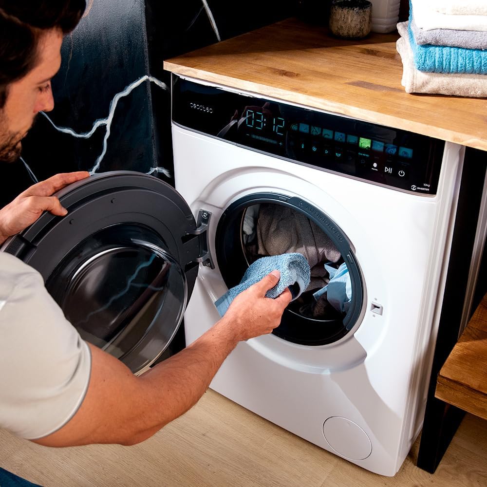 Cecotec - Bolero DressCode 9900 - 9kg, 1400rpm, 16 programmes, écran couleur, moteur inverter, SteamMax, A