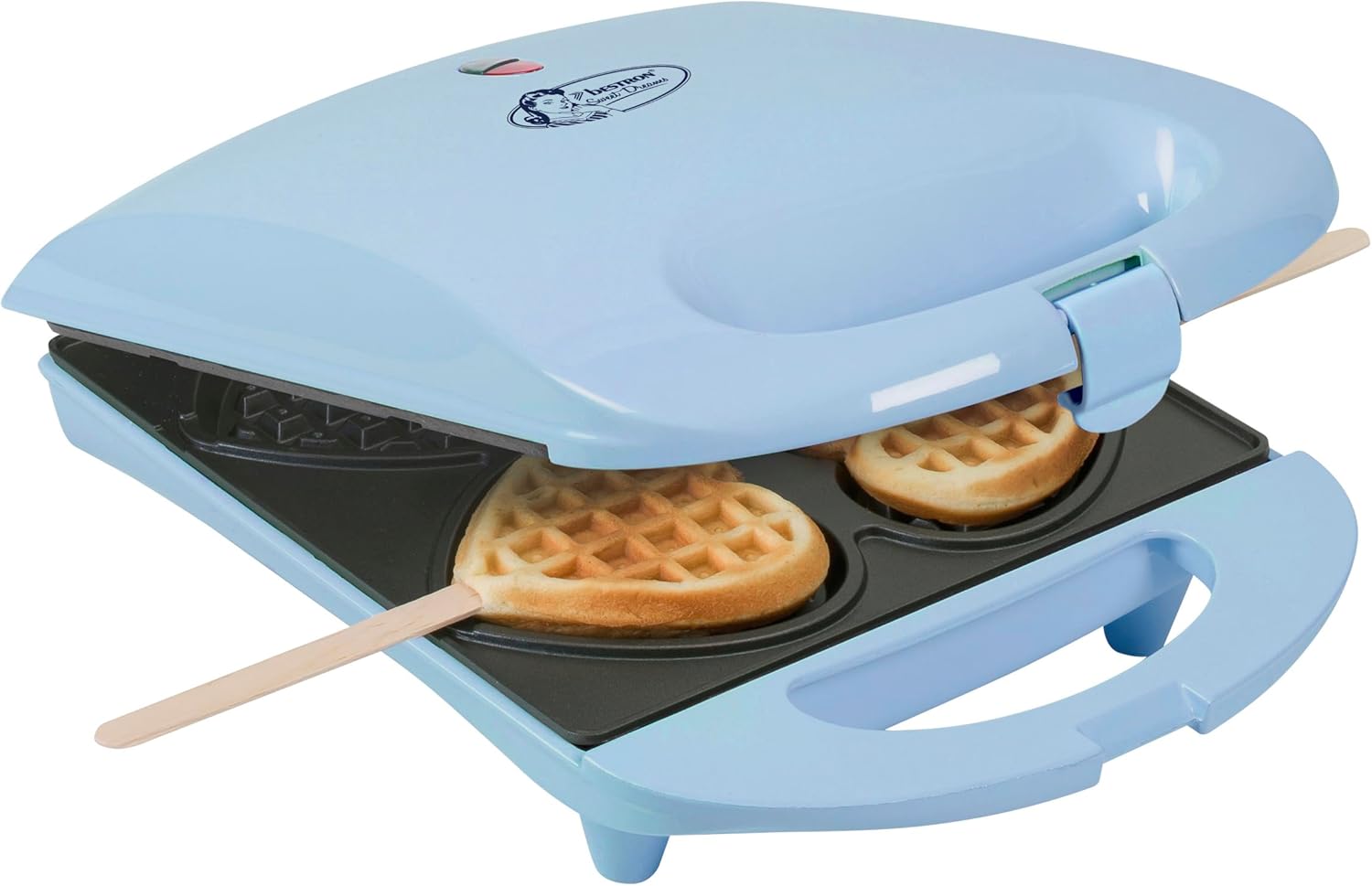 Bestron - Gaufrier rétro bleu - 700W - gaufres cœur antiadhésives