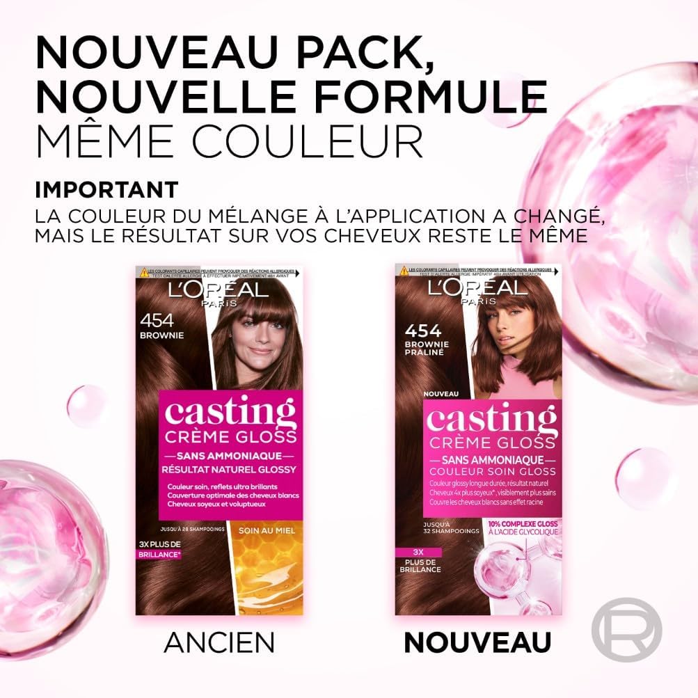L'Oréal Paris - Casting Crème Gloss - semi-permanente, sans ammoniaque, noir ébène (200)