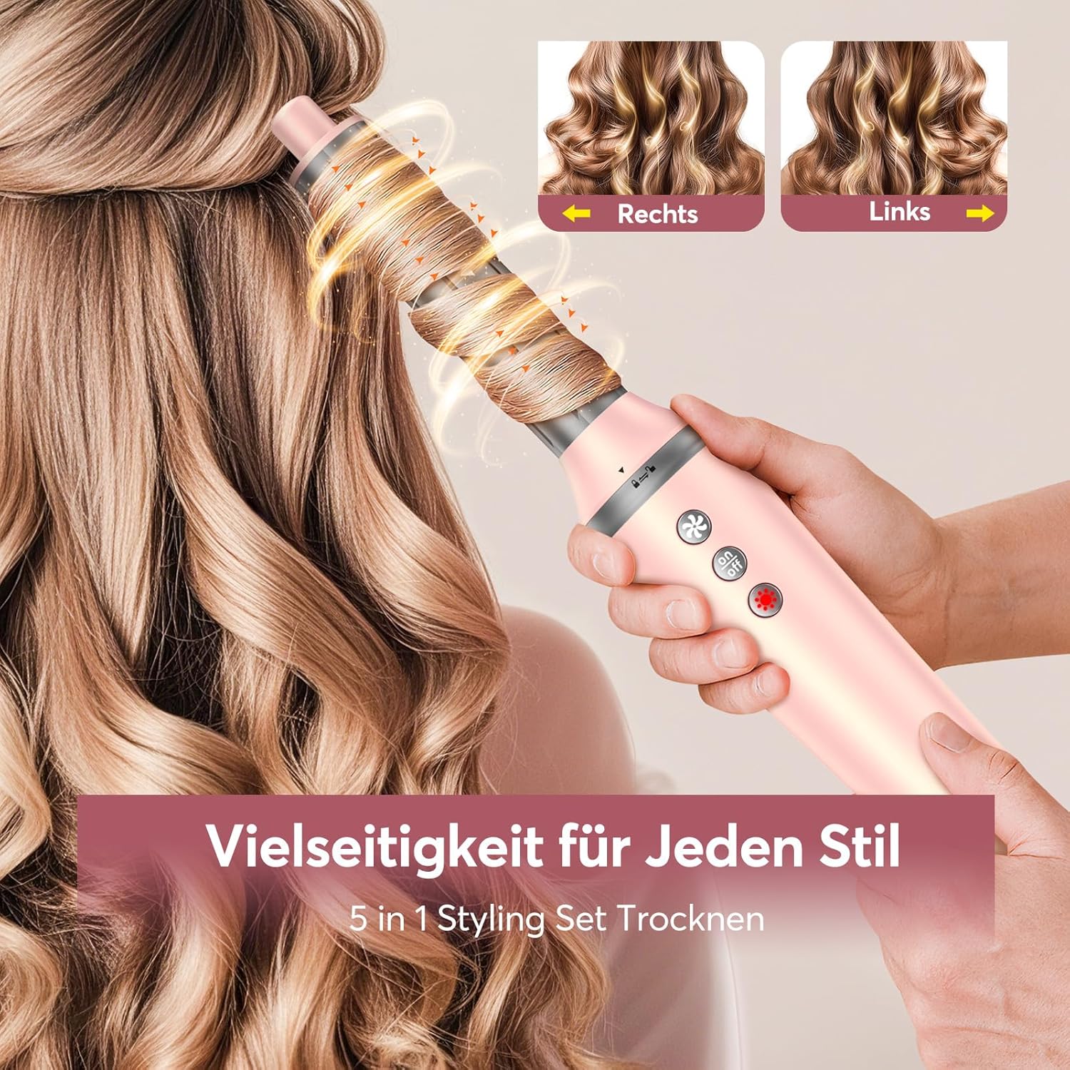 Bopcal - Hair Styler 5 en 1 avec sac - multi-accessoires styling