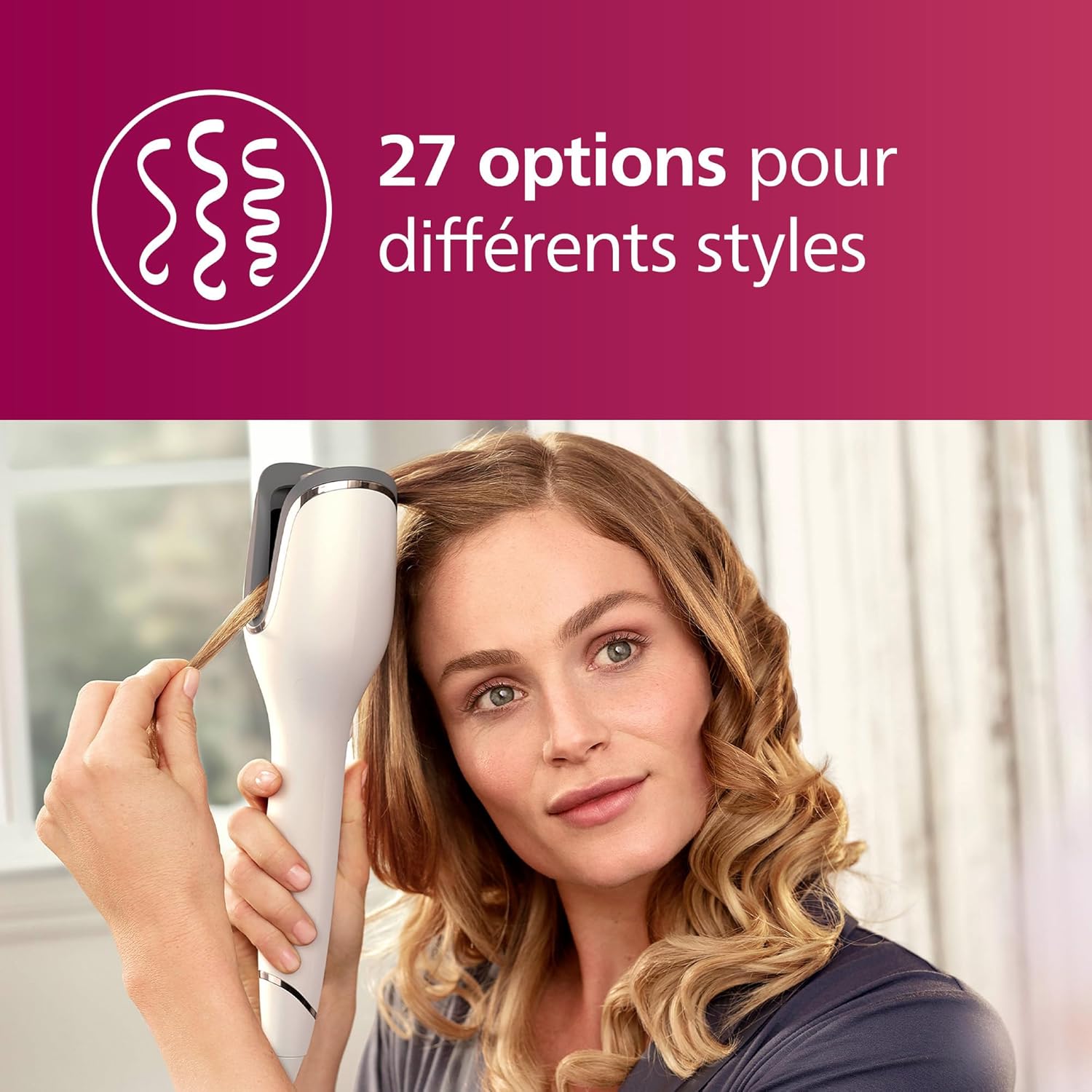 Philips - boucleur automatique série 8000, 27 styles, MoistureProtect, BHB878/00