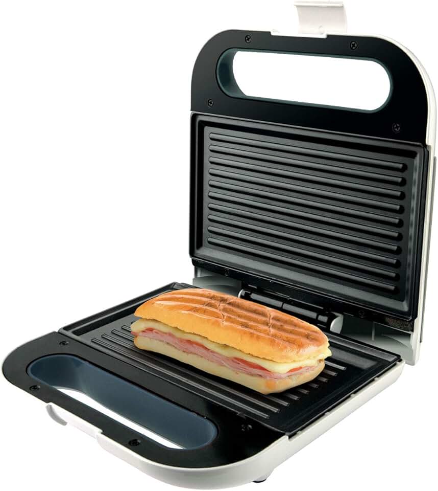 Taurus - Phoenix Luxe - compact inox 800W, plaques antiadhésives, voyants, blanc