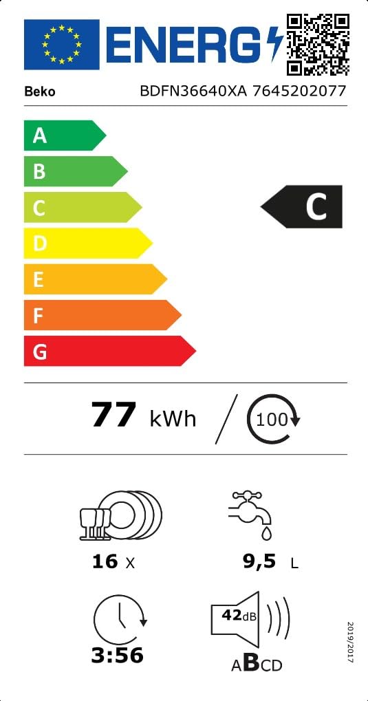 Beko - lave-vaisselle série 36640 - 60 cm - inox, économique, BDFN36640XA
