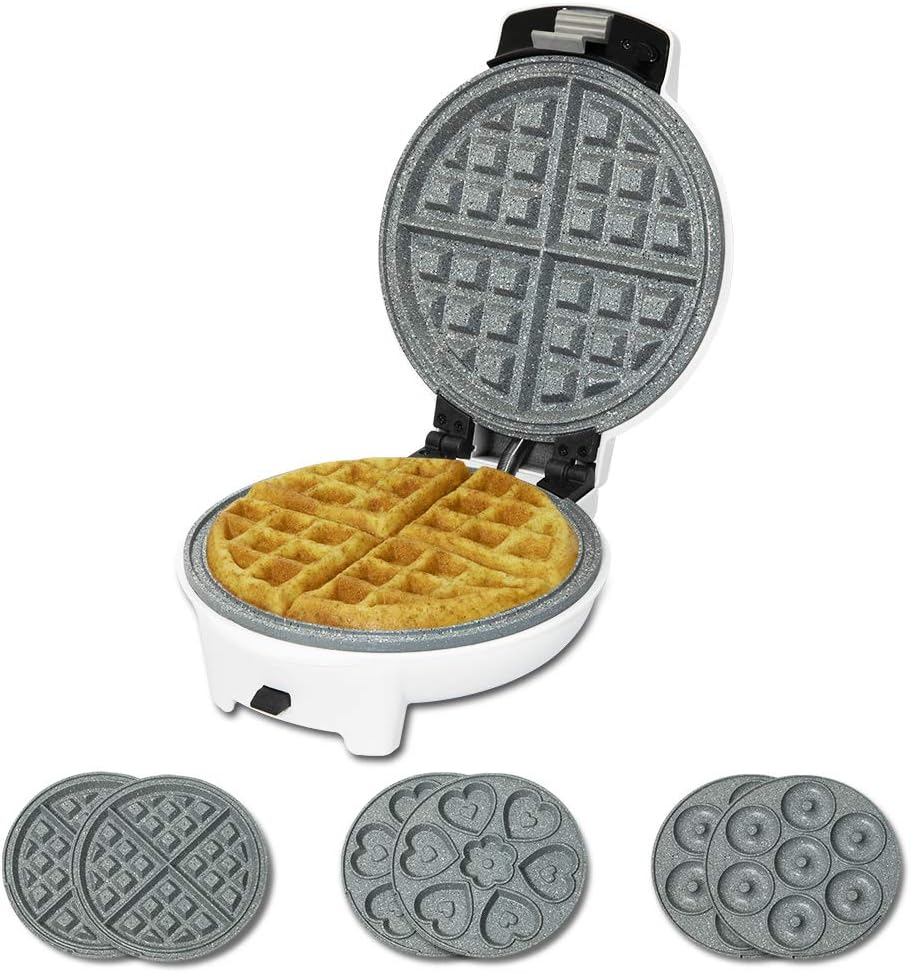 Cecotec - Fun Gofrestone 3in1 - 700W - gaufrier, 3 plaques, revêtement antiadhésif, lave-vaisselle