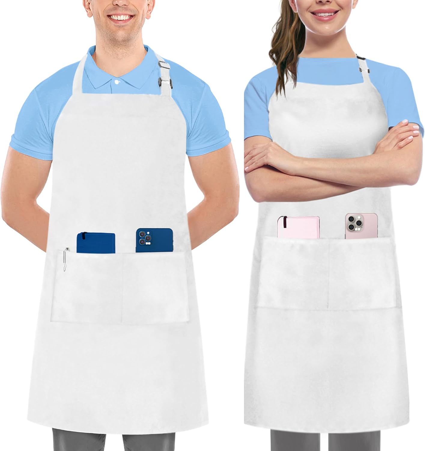 Utopia Kitchen - lot de 2 tabliers réglables - avec 2 poches, idéal barbecue