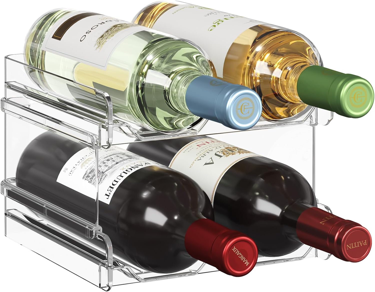 Lifewit - casier à vin empilable - transparent - stocke 4 bouteilles