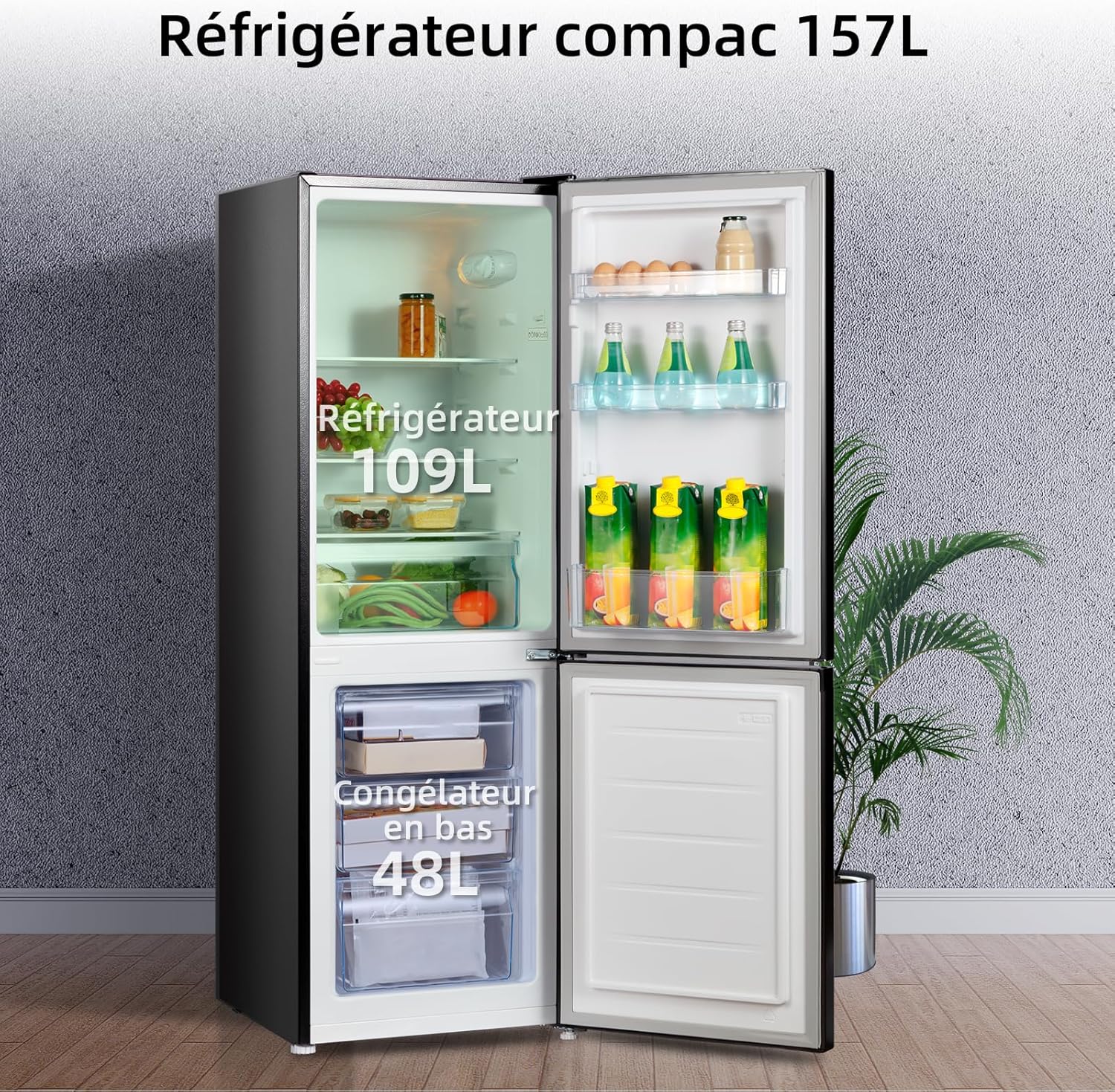 CHIQ - FBM157L42 - 157L, 47cm, low frost, portes réversibles, 39 dB