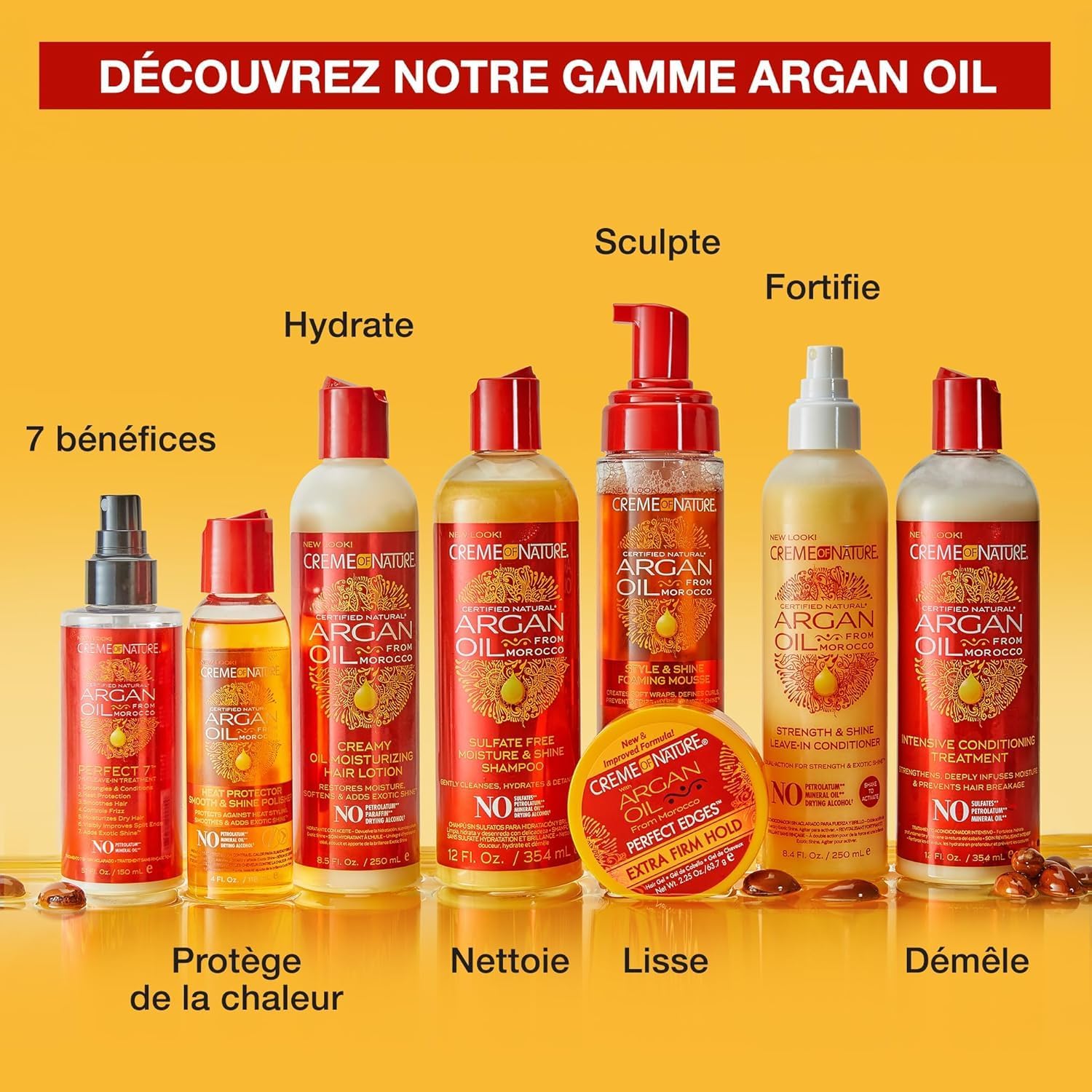 Creme of Nature - Crème Activatrice Boucles Argan Oil - 355ml - active et définit les boucles, soin cheveux crépus