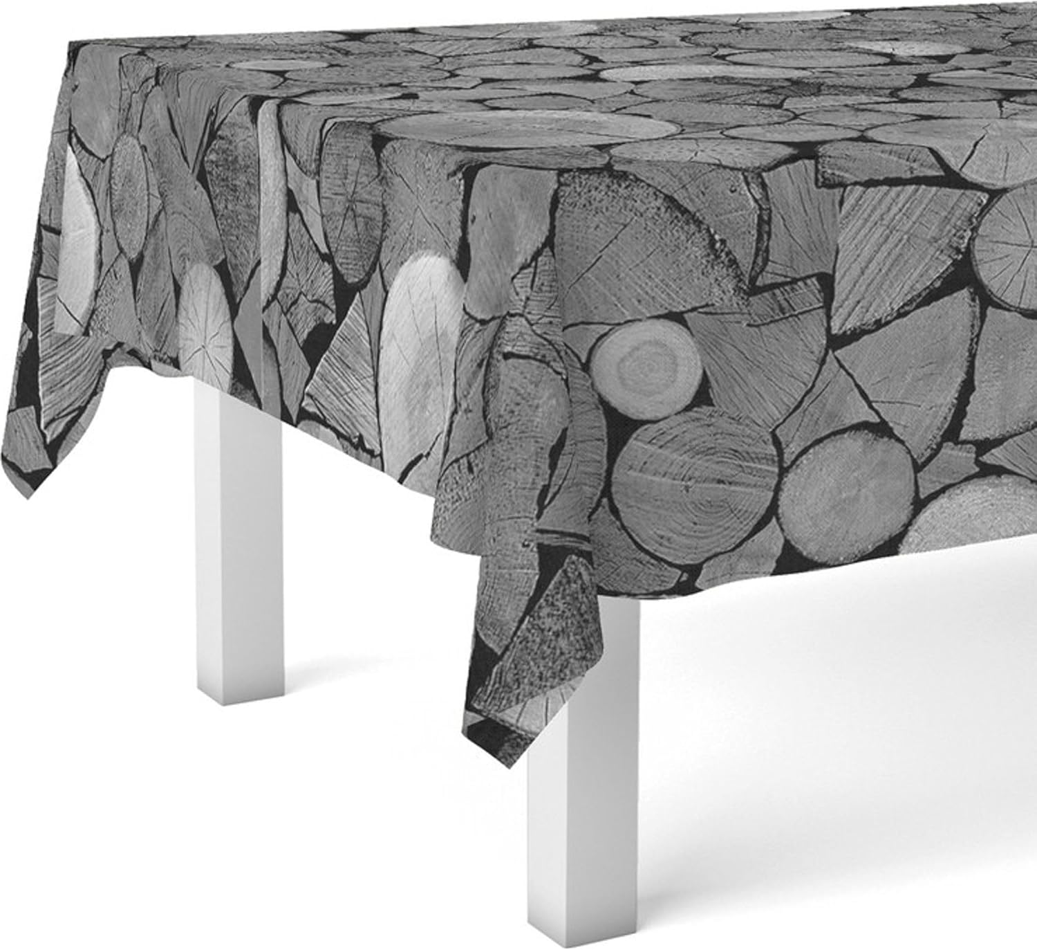 Nappe en toile cirée - rectangulaire 300x140 cm - anti-taches, imperméable, gris
