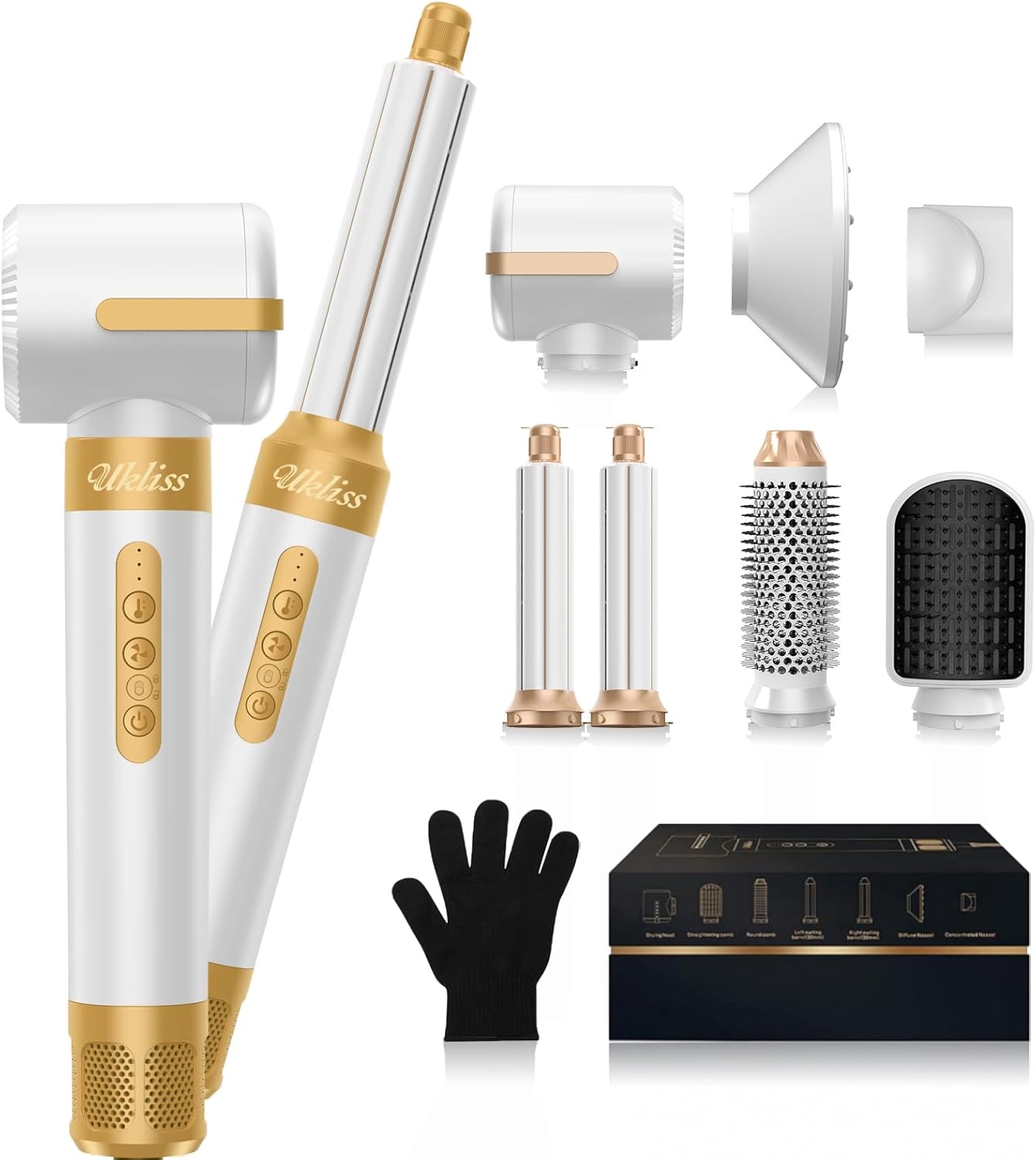 UKLISS - 7 en 1 Airstyler - multifonction - set coiffage cheveux