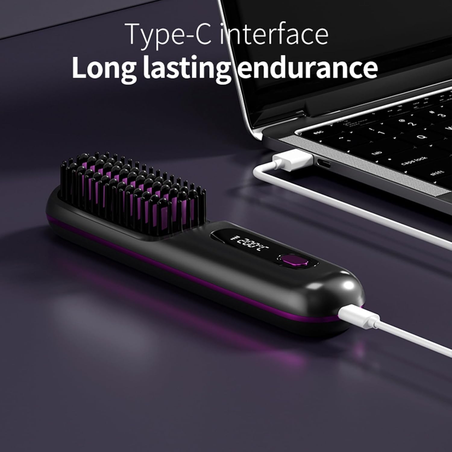 Go Brush Pro - Brosse chauffante rechargeable, design durable, portable