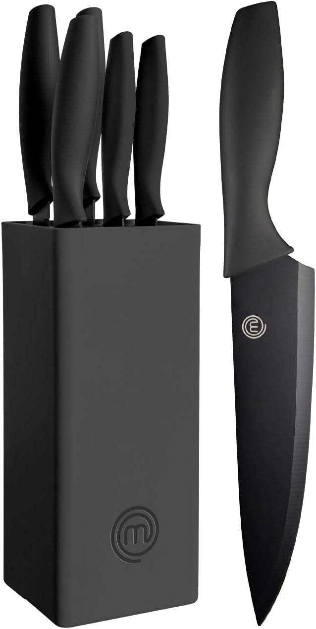 MasterChef - Bloc couteaux cuisine - inox, manches ergonomiques, noir