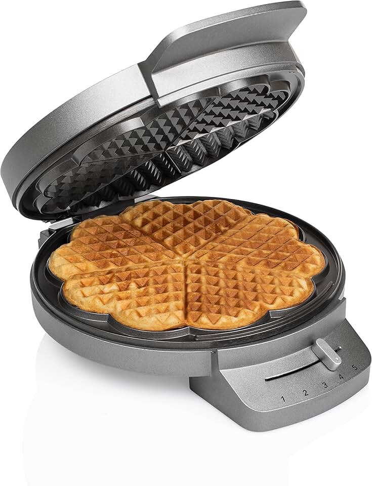 Princess - Gaufrier Deluxe - 5 coeurs, inox, 1200W, 132380