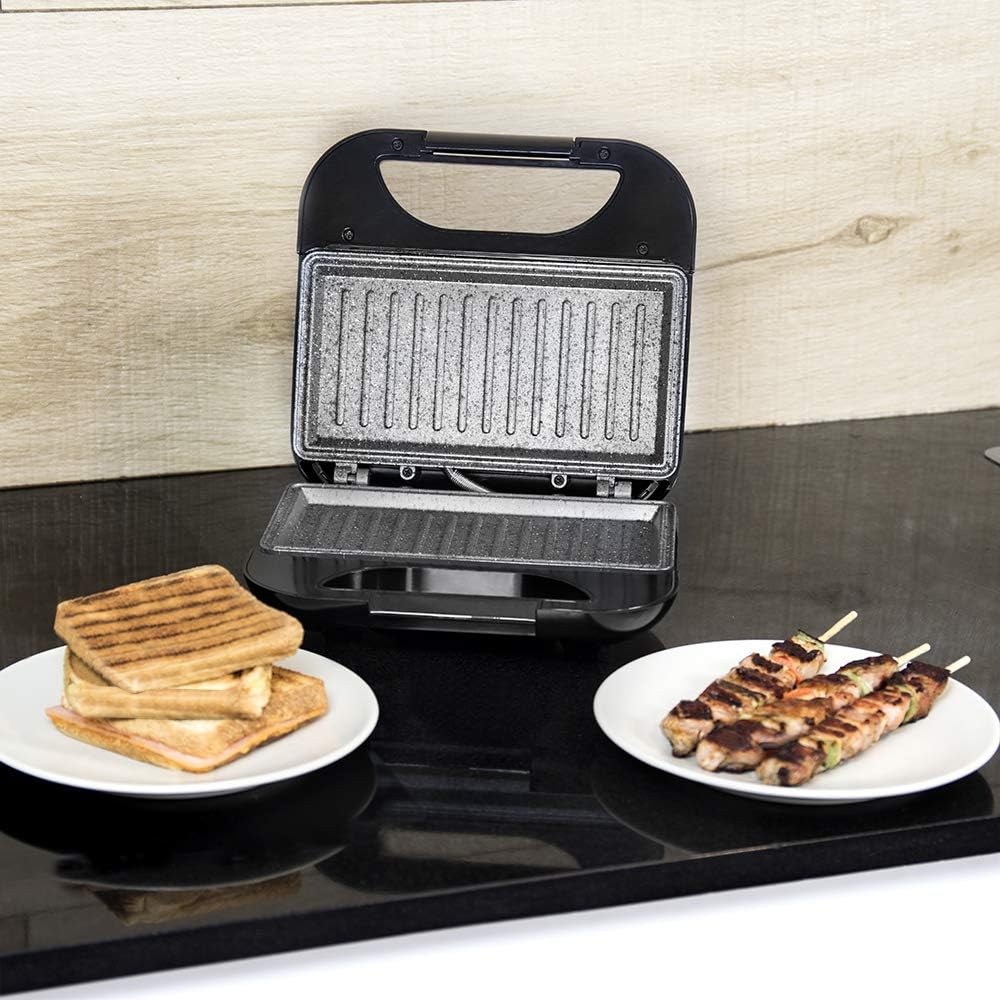 Cecotec - Rock'n Toast Sandwich Squared - 2 sandwiches - grill, antiadhésif, poignée froide, 750W