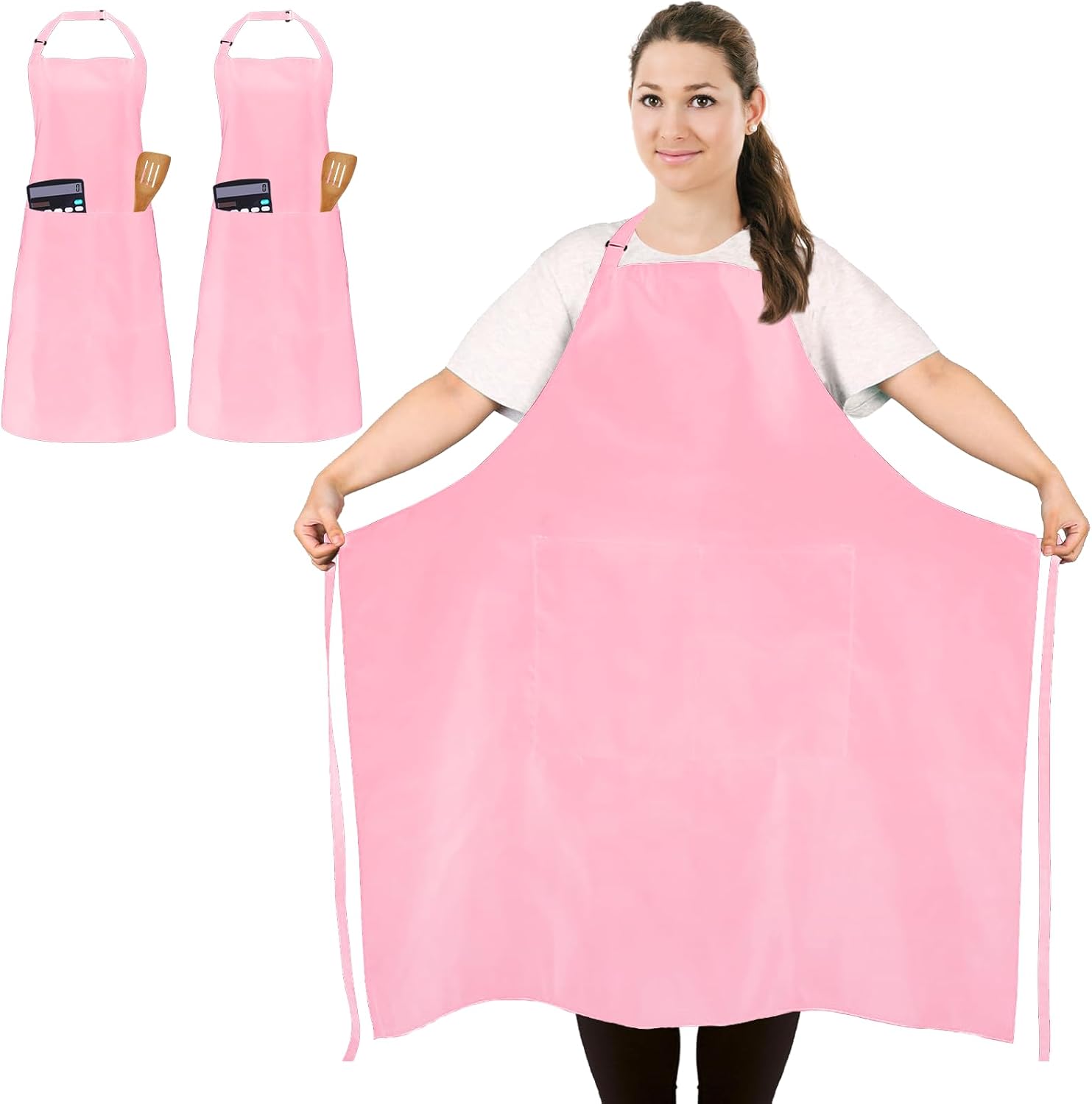 Tablier de Chef - lot de 2, unisexe, grandes poches, taille XL, cuisine professionnelle