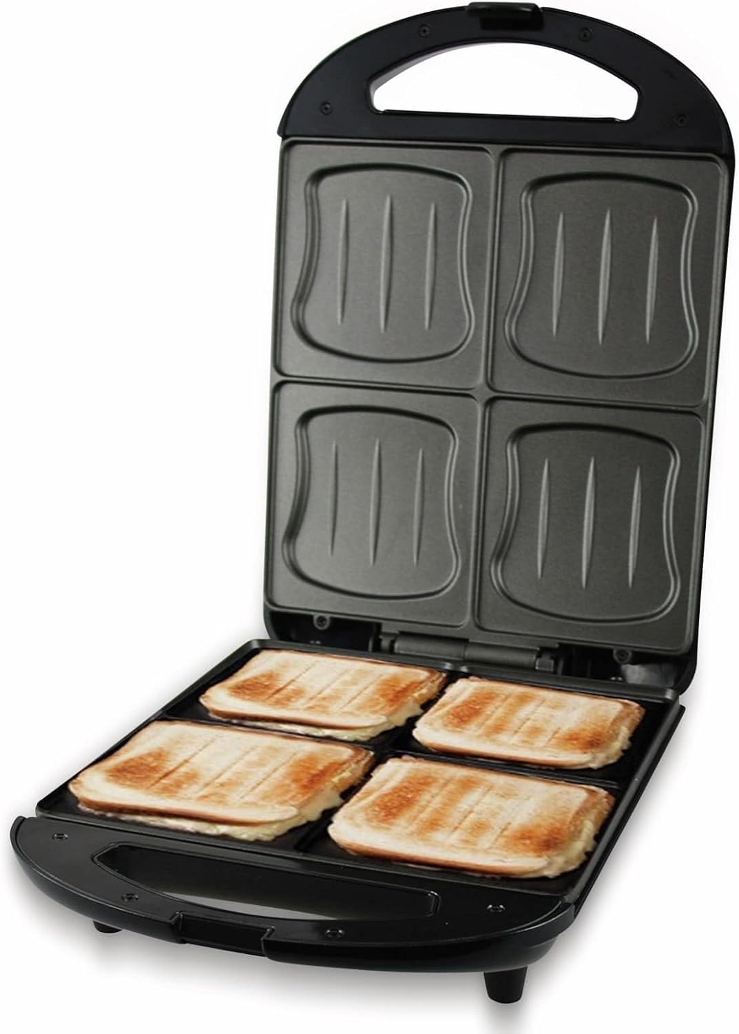 Emerio - machine à croque-monsieur compacte - noir - plaques antiadhésives - ST-111153.4