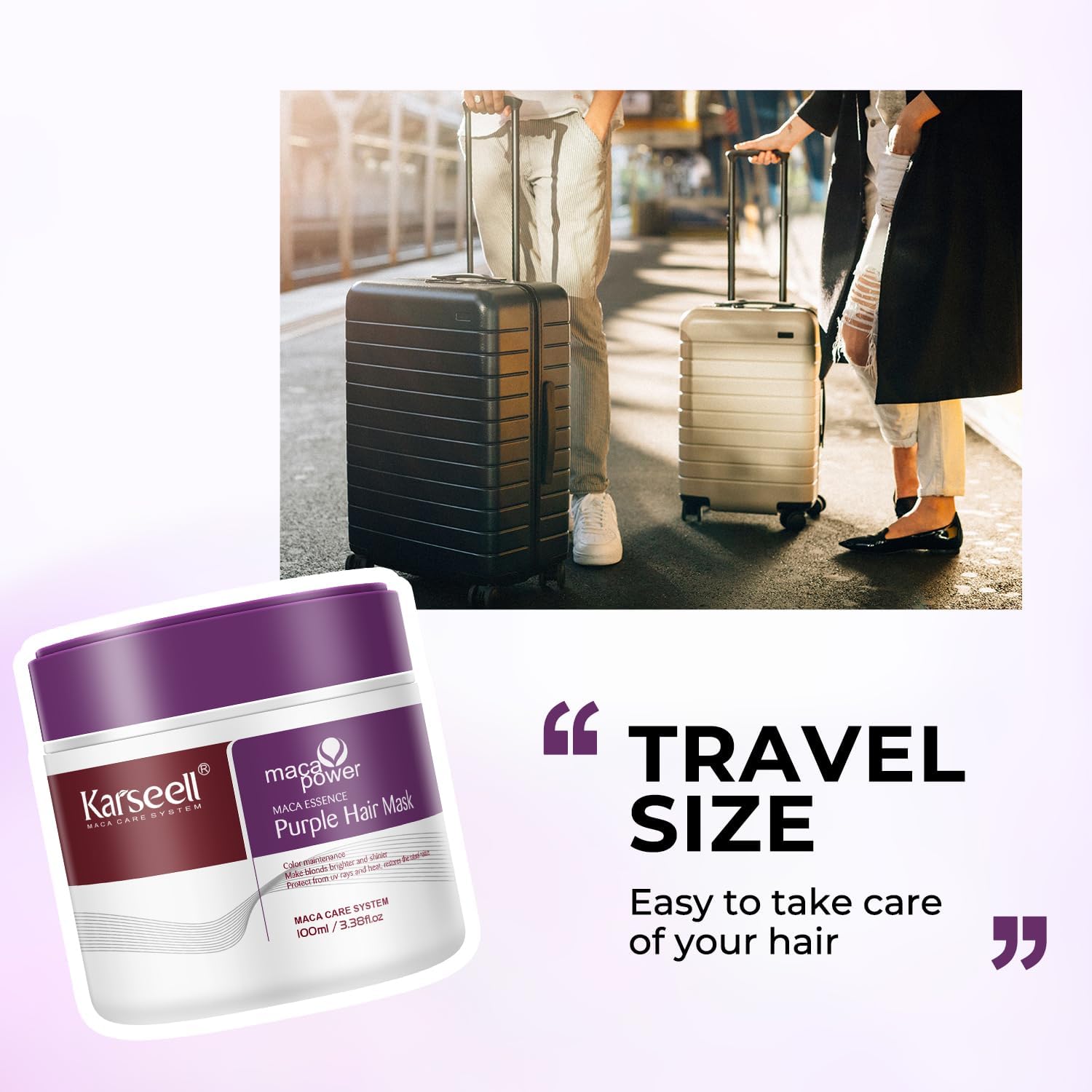 Karseell - Masque Cheveux Violet - 100ml - Neutralise jaunes, répare cheveux abîmés