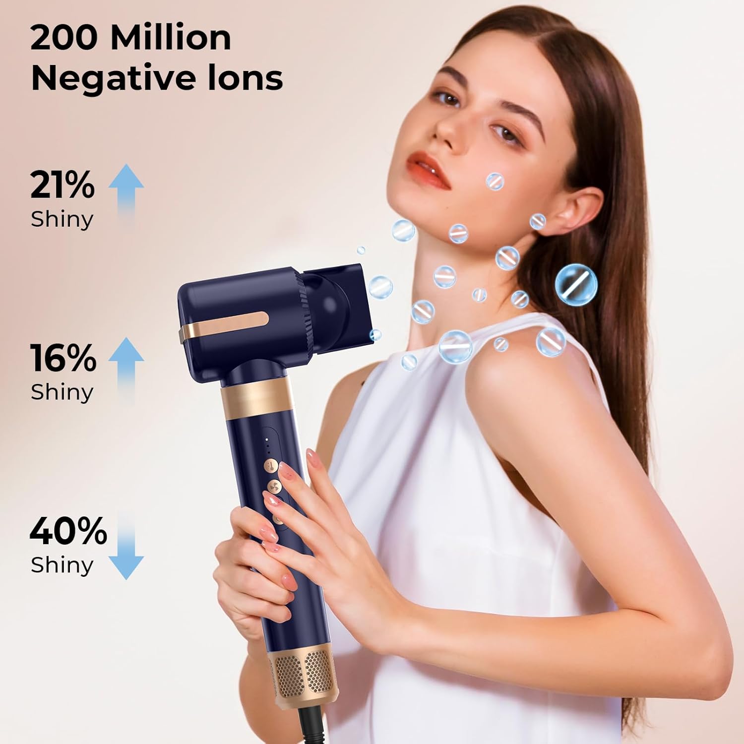 Sèche Cheveux Air Styler 7 en 1 - 1400W - 3 températures, boucle et lissage, fer à boucler 30 mm