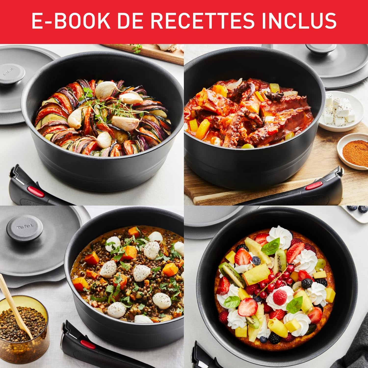Tefal - Ingenio Inspiration - lot 6 pièces induction, poignée amovible, L867S604