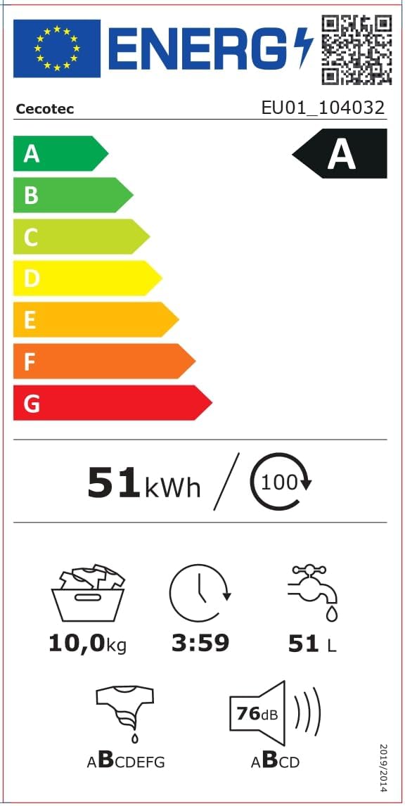 Cecotec - lave-linge série principale - dimensions compactes - programmes rapides et grande capacité