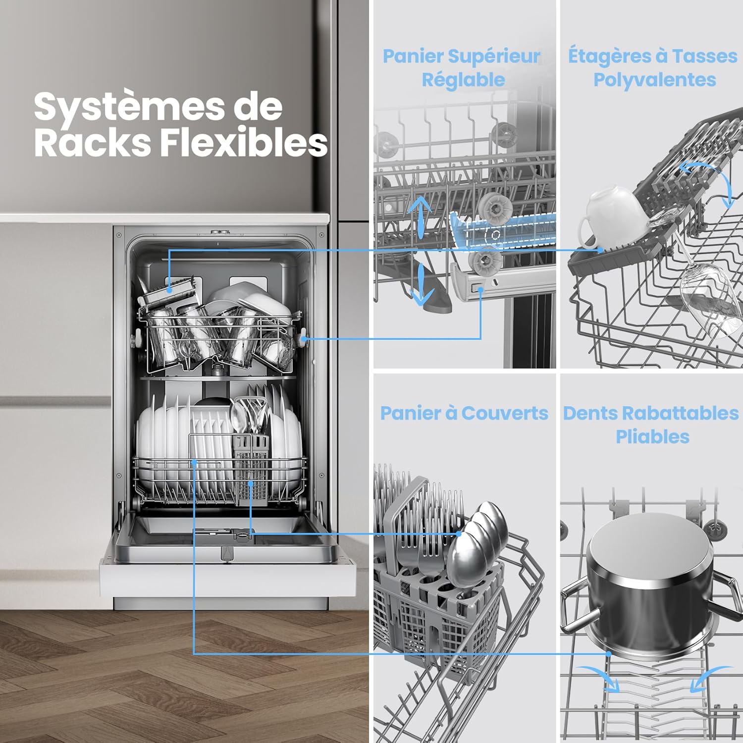 COMFEE' - 10 couverts, départ différé, paniers flexibles