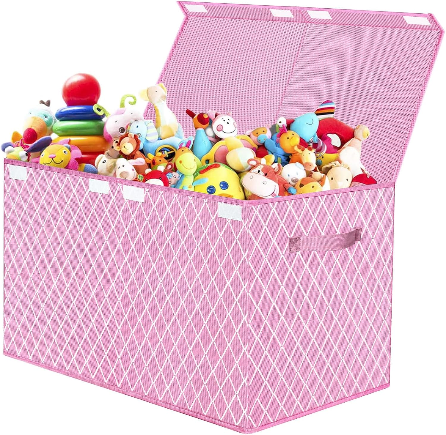 Coffre à jouets - boîte pliable avec couvercle - 62x33x41cm - poignées, rangement enfant