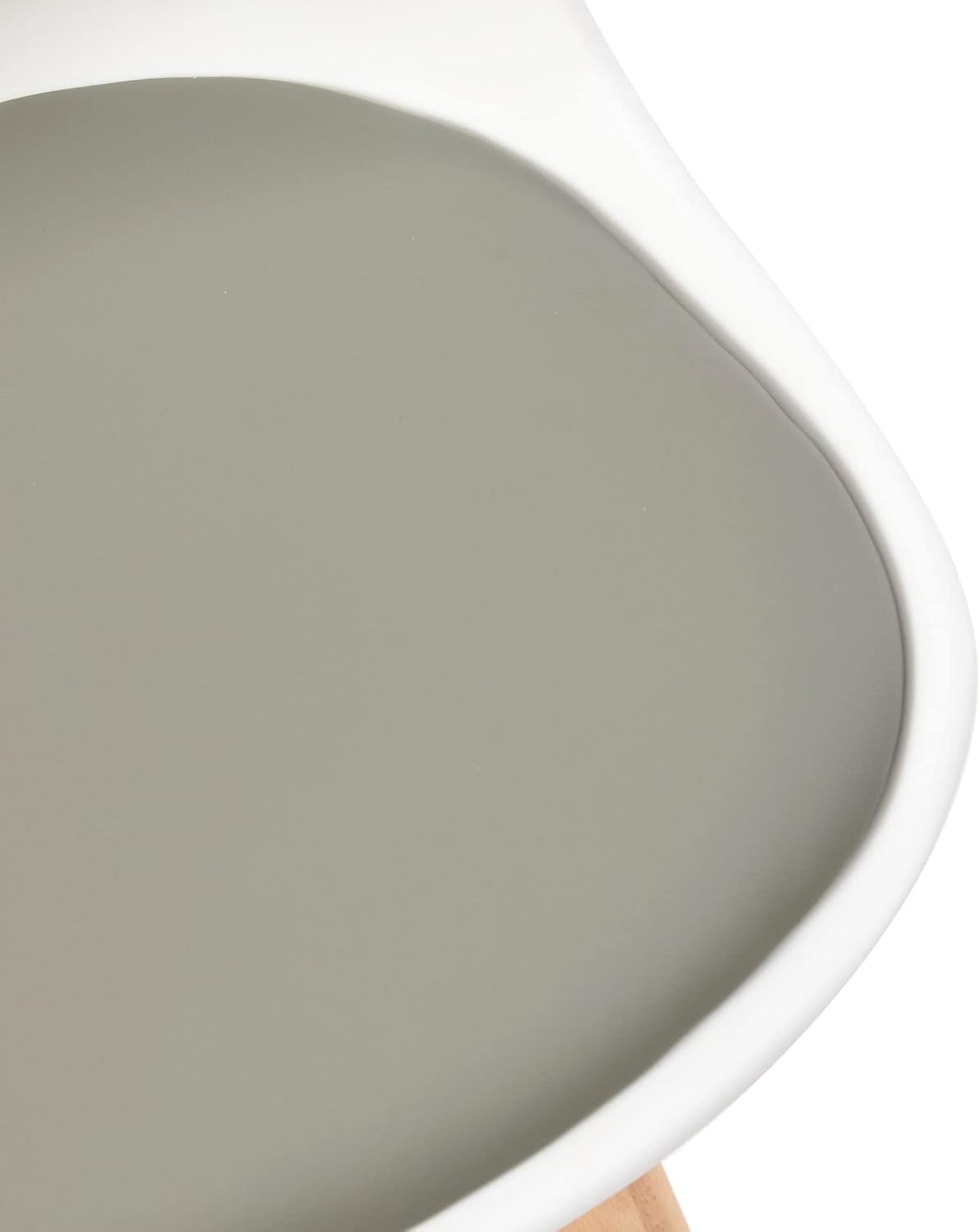 EGGREE - Lot de 4 chaises - bois hêtre, coussin PU, blanc/gris, design scandinave
