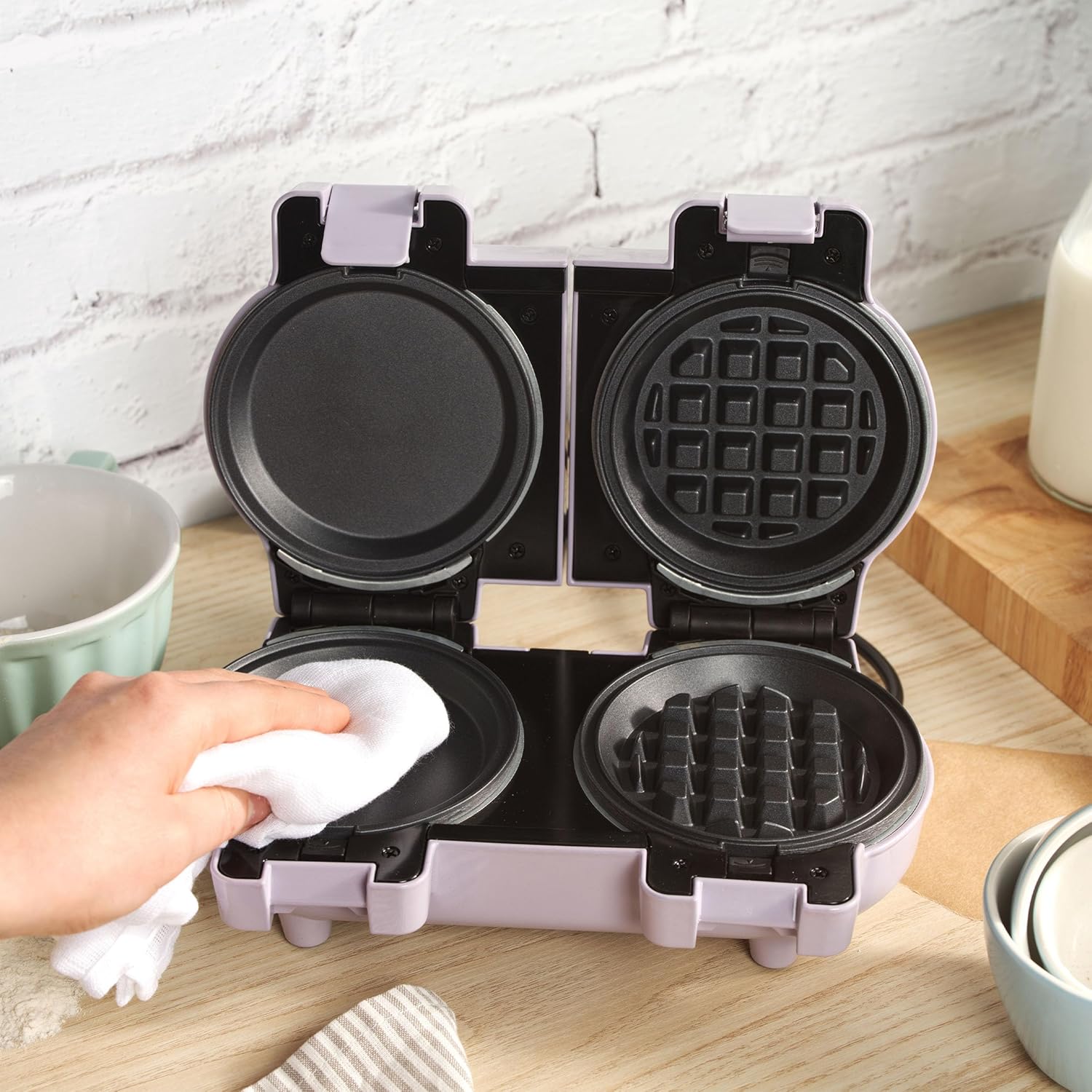 Giles & Posner – Snack Maker compact, plaques amovibles, 4 fonctions, violet pastel