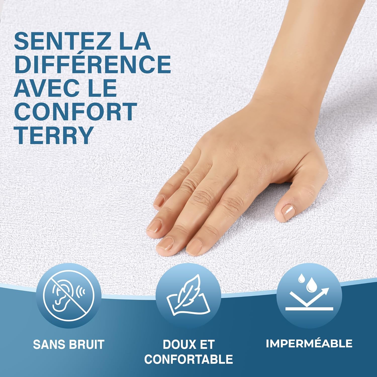 Utopia Bedding - Protège-matelas série Oeko-TEX - 150x190 cm - imperméable, 4 coins élastiques, respirant